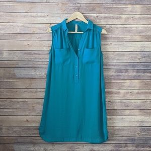 SPRINGFIELD Sheer Teal Women's Shift Dress